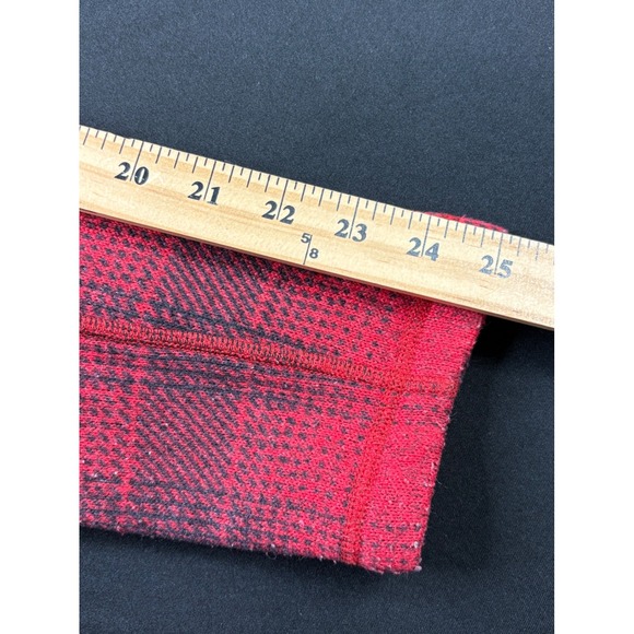 The North Face Mens‎ Fleece Pullover Red Black Plaid 1/4 Zip Medium Brown label - Picture 9 of 10